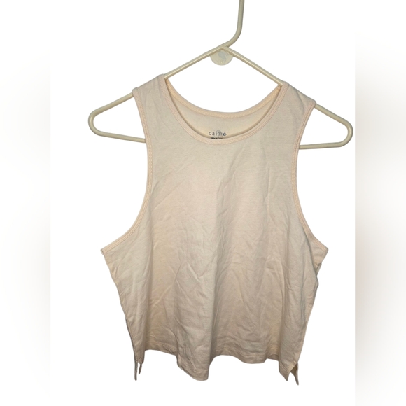 Johnny Was Tops - Johnny Was Cream Calme Scoop Neck Tank Top Size S